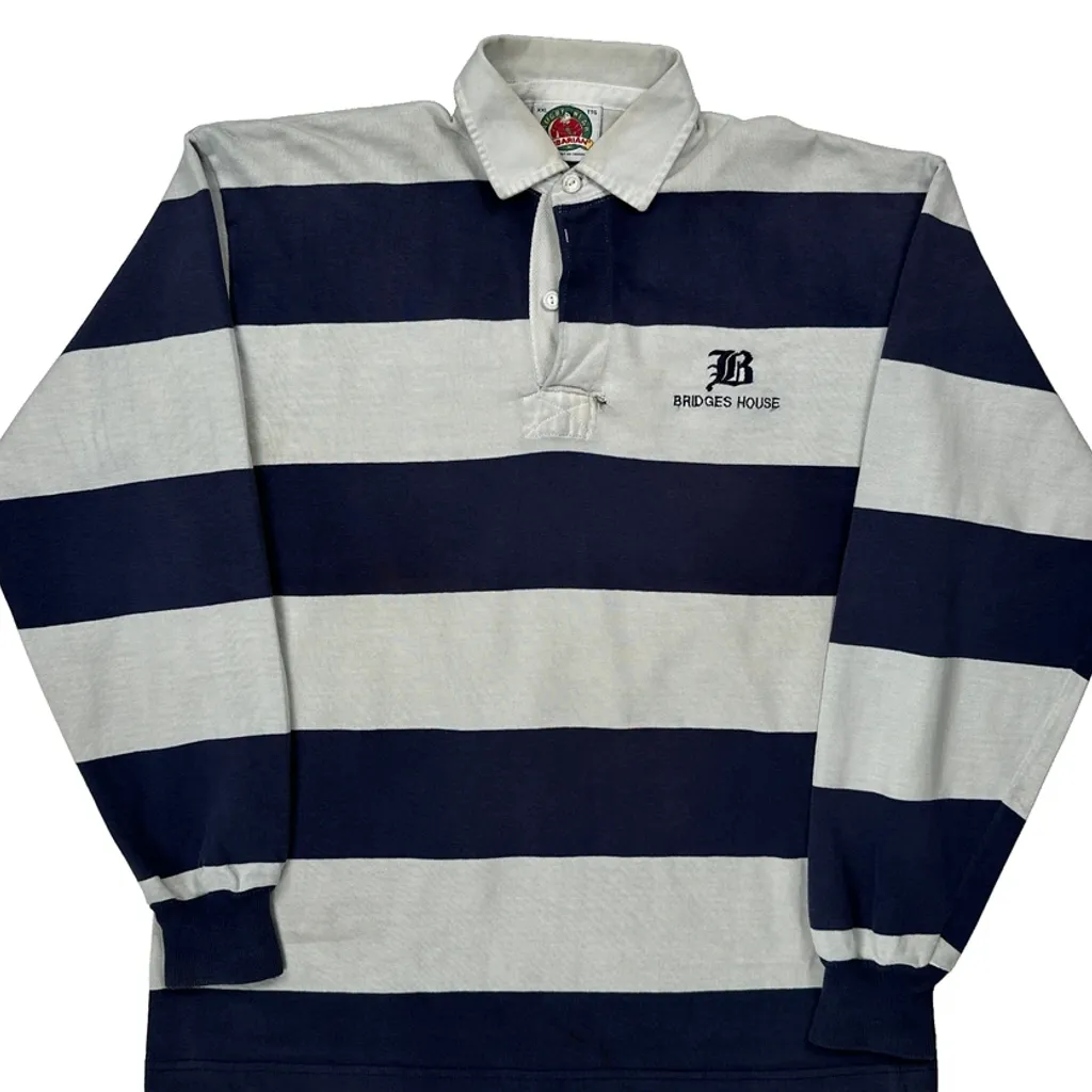 Barbarian Striped Rugby Shirt - 2XL Blue Cotton - Image 5