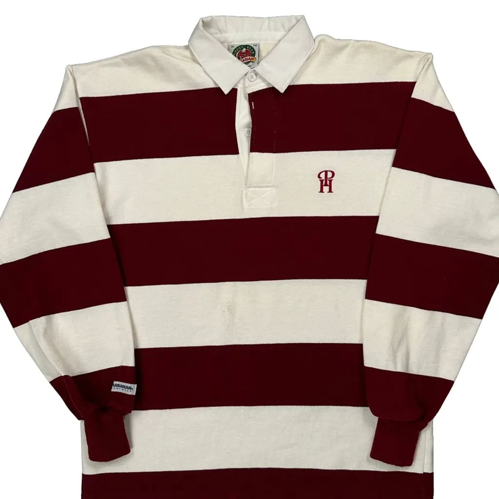 Barbarian Striped Rugby Shirt - XL Red Cotton - Image 5