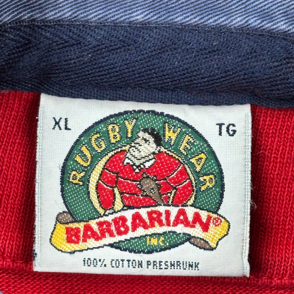 Barbarian Striped Rugby Shirt - XL Red Cotton - Image 3
