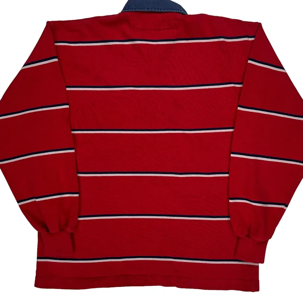 Barbarian Striped Rugby Shirt - XL Red Cotton - Image 6