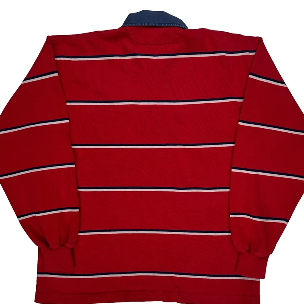 Barbarian Striped Rugby Shirt - XL Red Cotton - Image 7