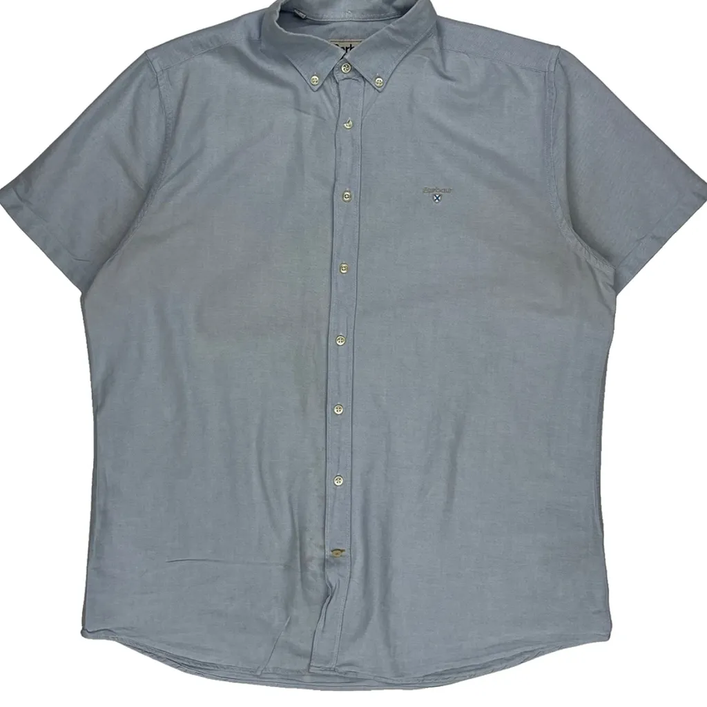 Barbour Short Sleeve Shirt - XL Blue Cotton - Image 4