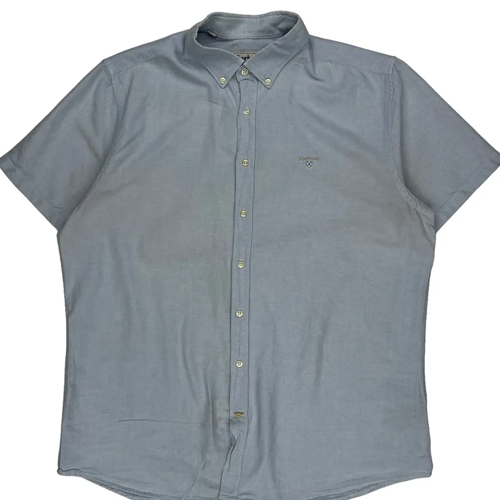 Barbour Short Sleeve Shirt - XL Blue Cotton - Image 5