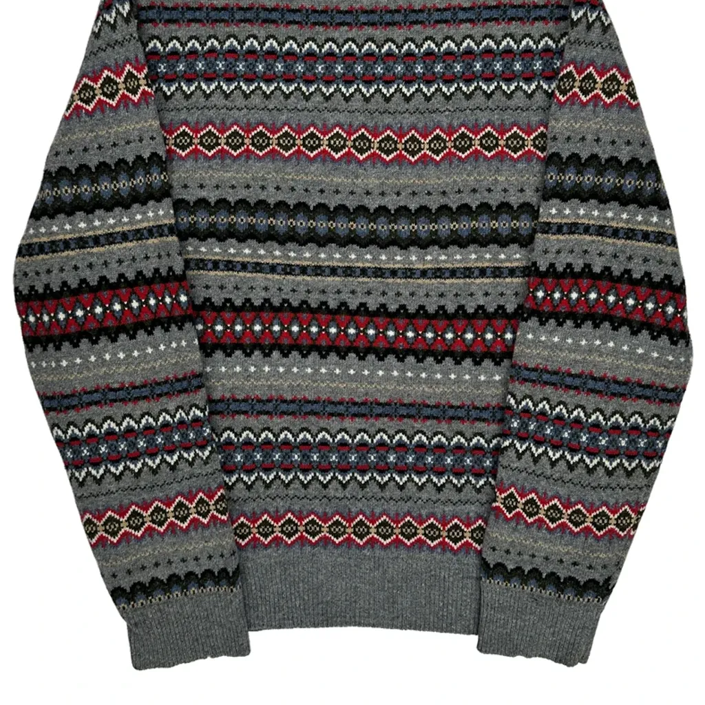 Barbour Argyle Sweater - Large Multicoloured Wool - Image 7