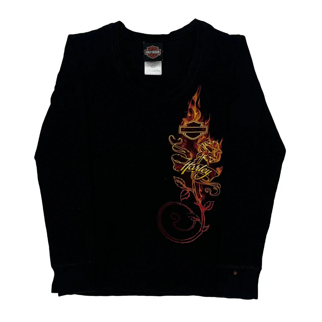 Barnett Harley-Davidson El Paso, Texas Harley Davidson Graphic Long Sleeve T-Shirt - Small Black Cotton