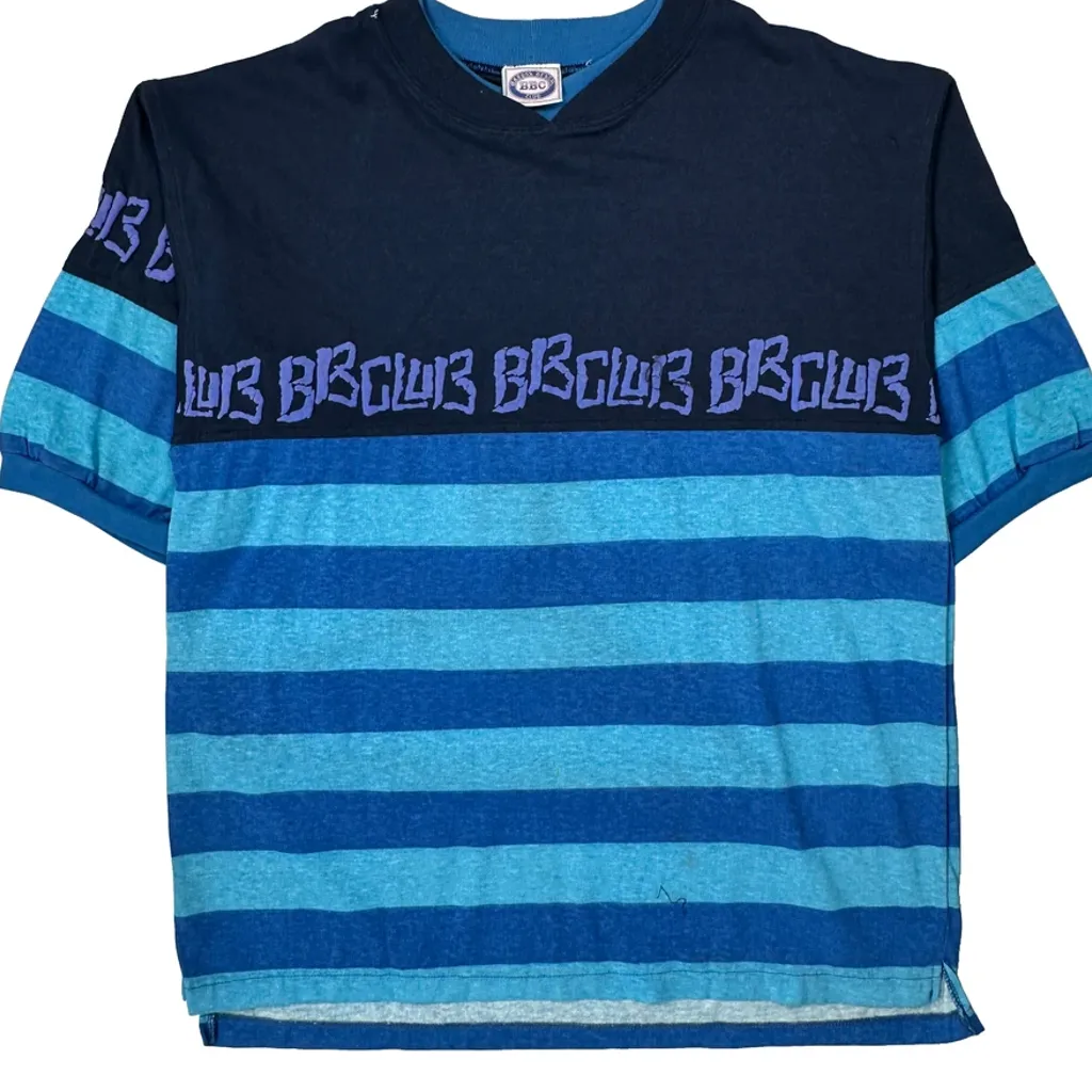 Barrier Beach Club Single Stitch T-Shirt - Medium Blue Cotton - Image 5