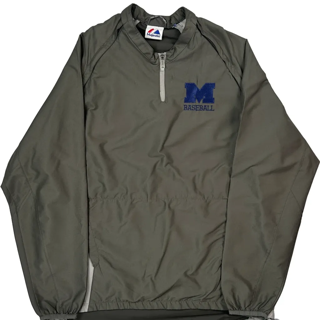 Baseball Majestic Windbreaker - Large Grey Polyester - Image 5