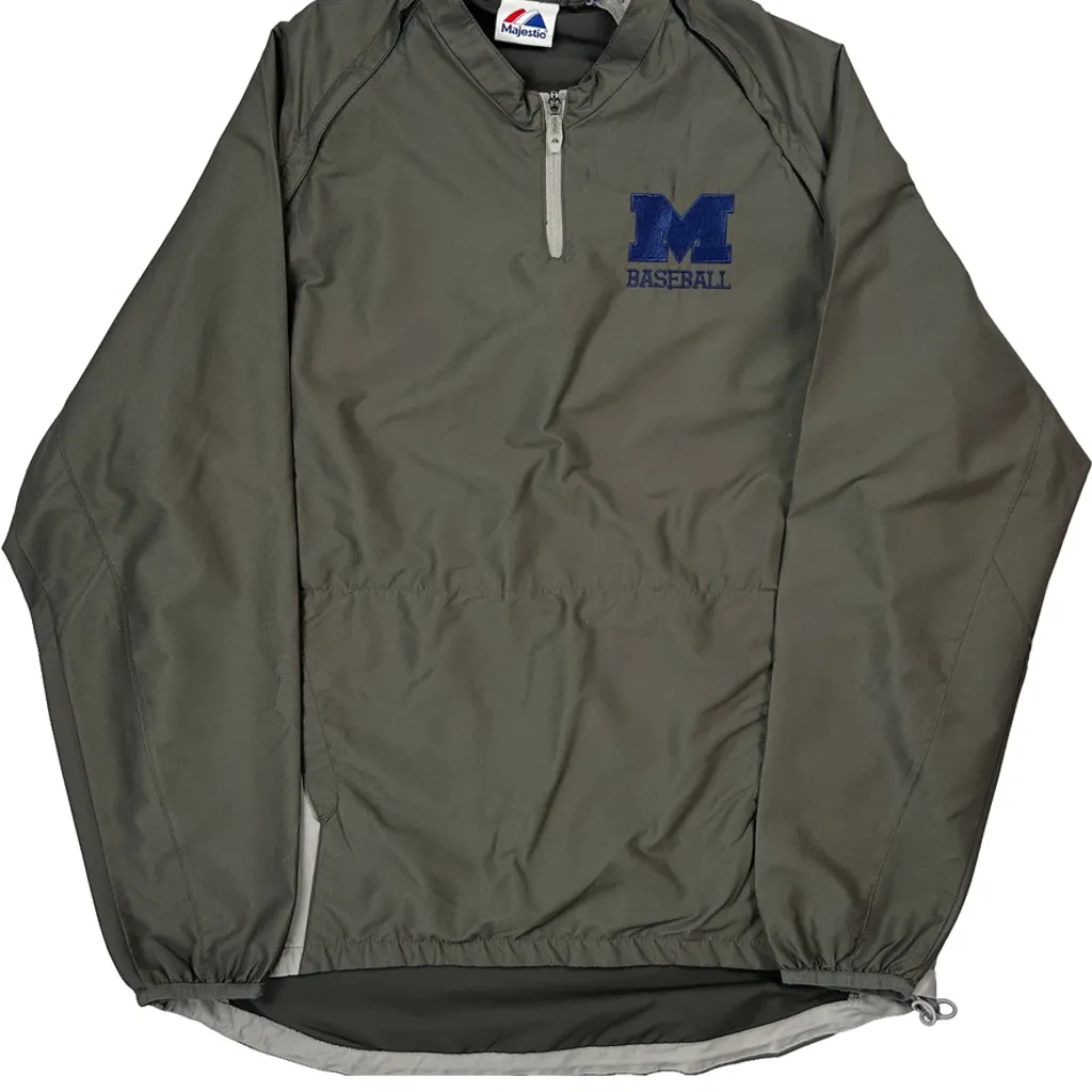 Baseball Majestic Windbreaker - Large Grey Polyester - Image 6