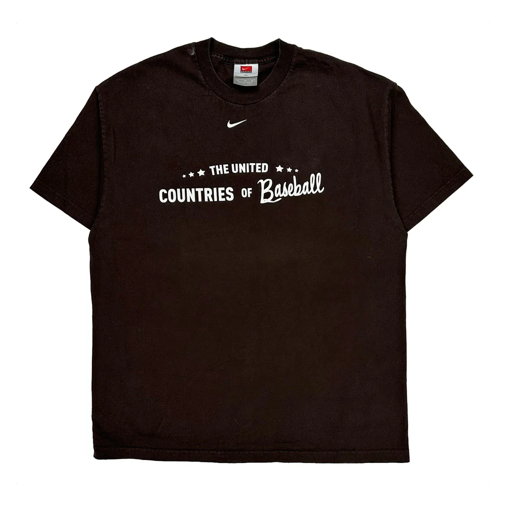 Baseball Nike Graphic T-Shirt - XL Black Cotton
