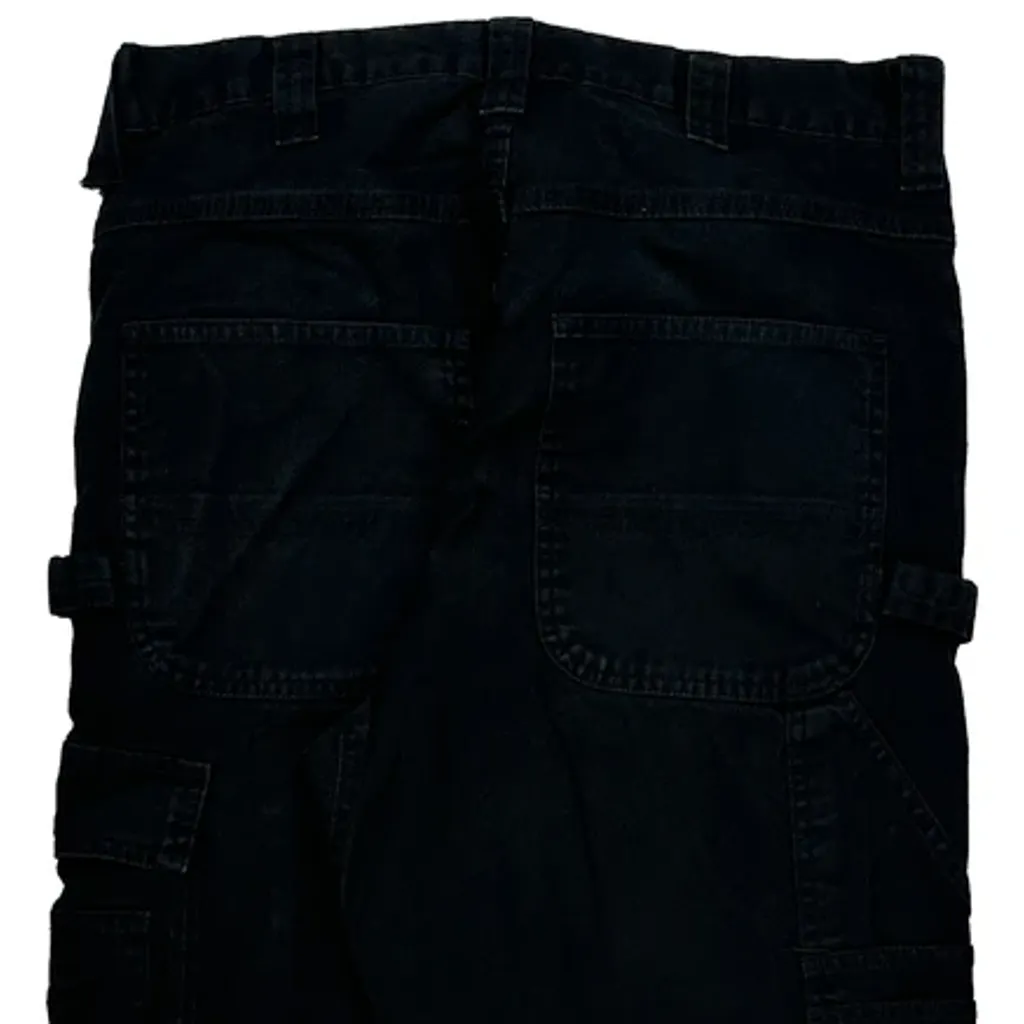 Basic Editions Cargo Trousers - 32W 30L Black Cotton - Image 8