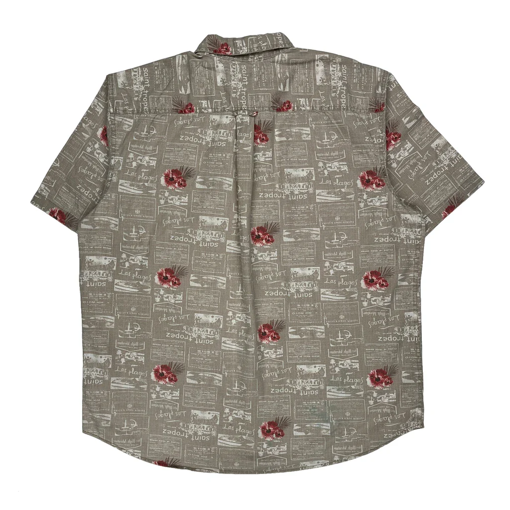 Basic Editions Short Sleeve Shirt - XL Beige Cotton - Image 2