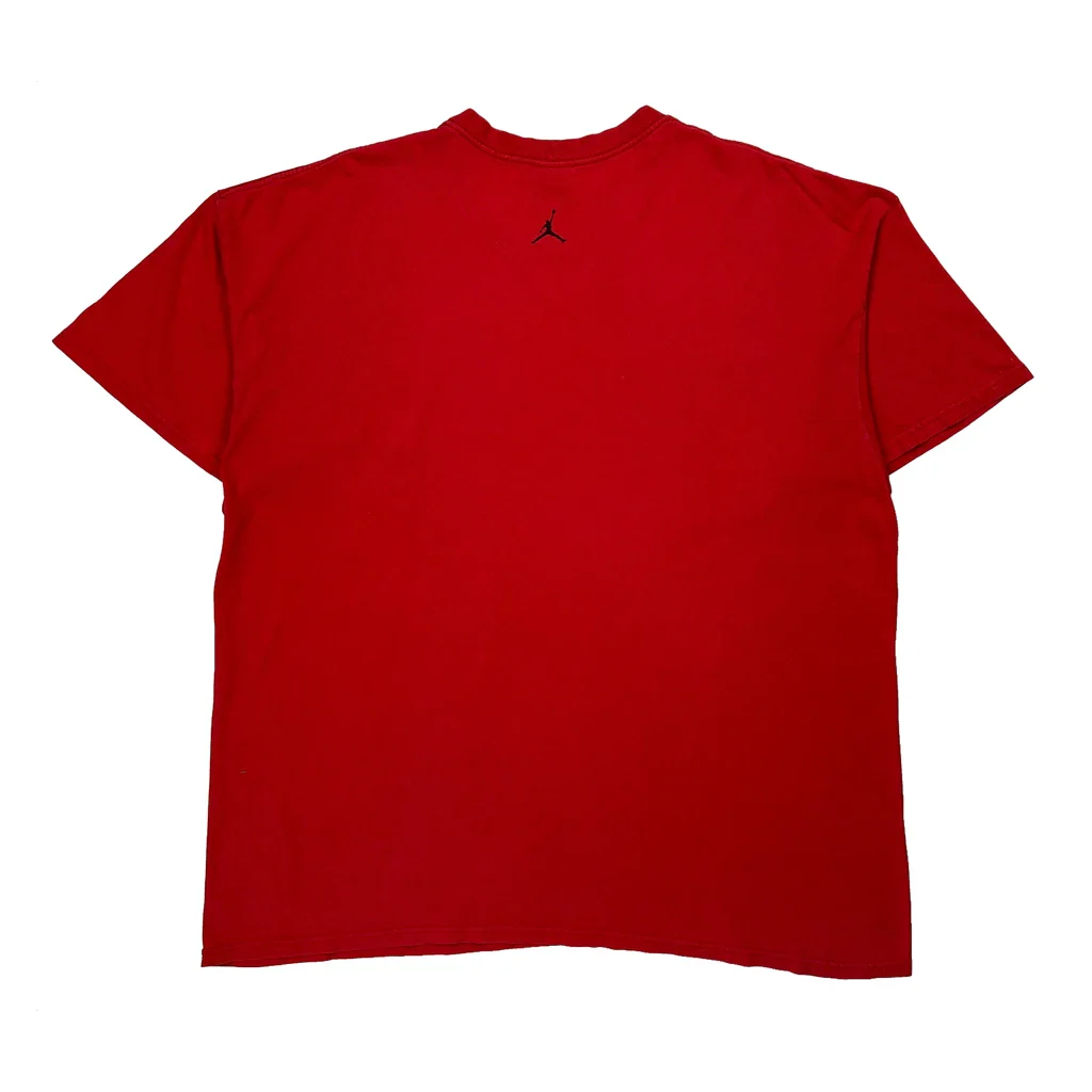 Basketball Jordan Graphic T-Shirt - 2XL Red Cotton - Image 2