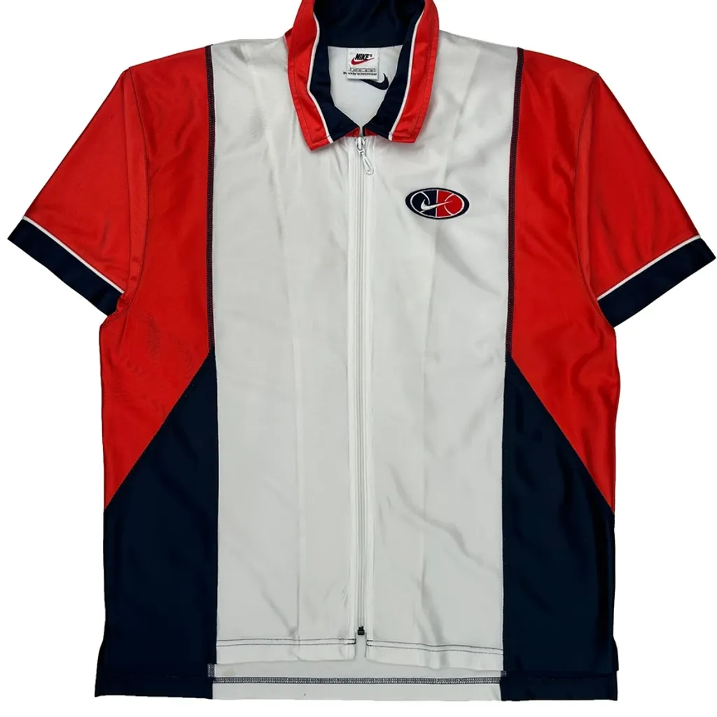 Basketball Nike Striped Jersey - Medium White Polyester - Image 4