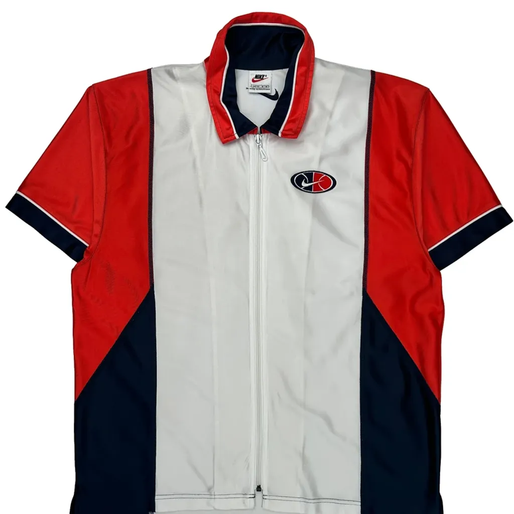 Basketball Nike Striped Jersey - Medium White Polyester - Image 5