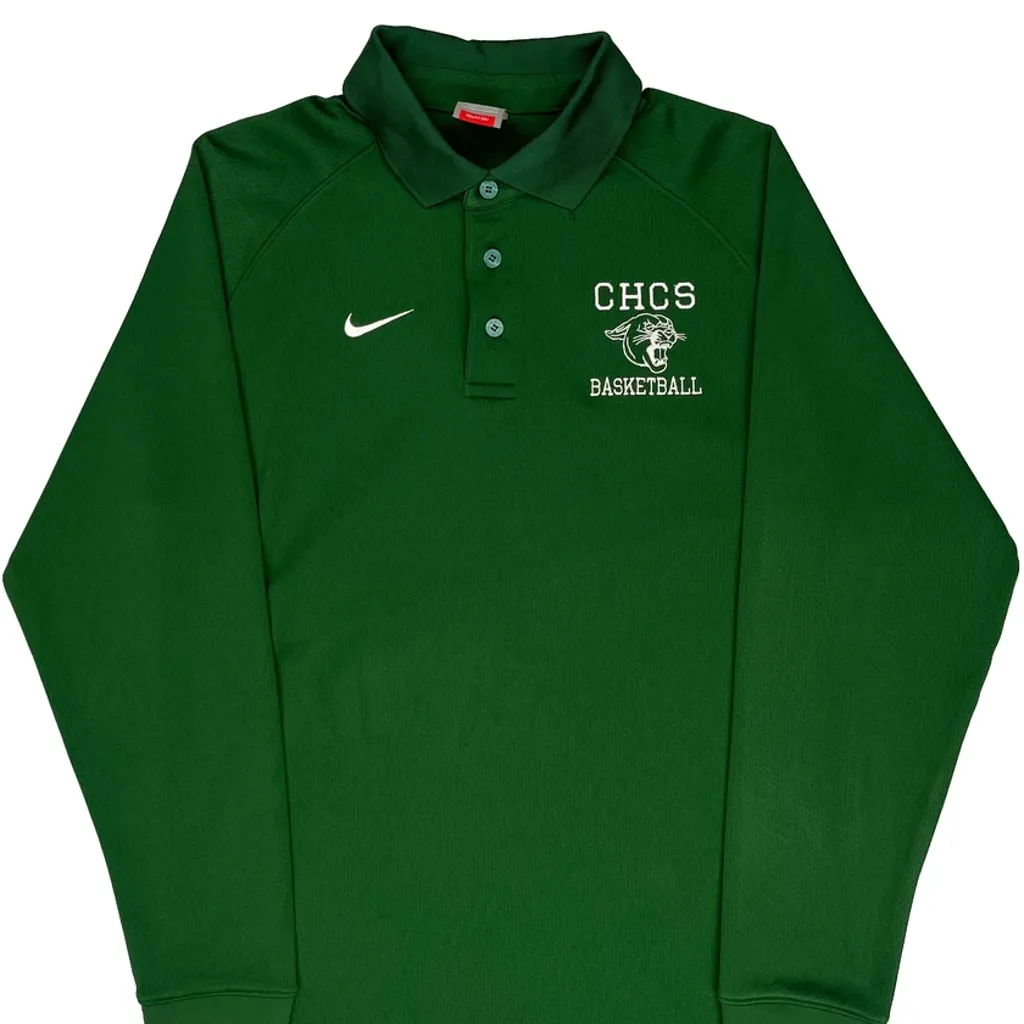 Basketball Nike Polo Shirt - Small Green Polyester - Image 4