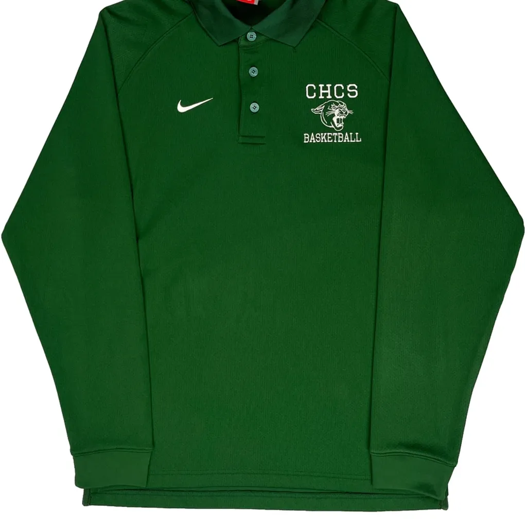 Basketball Nike Polo Shirt - Small Green Polyester - Image 5