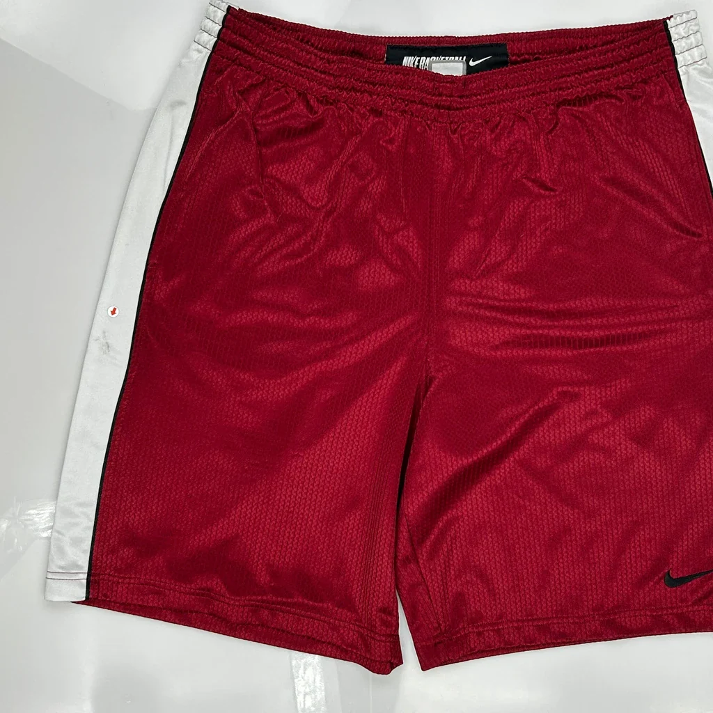 Basketball Nike Sport Shorts - Large Red Polyester - Image 4