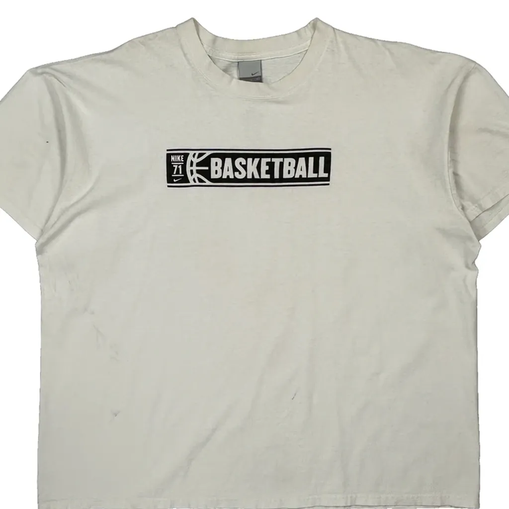 Basketball Nike Graphic T-Shirt - 2XL White Cotton - Image 5