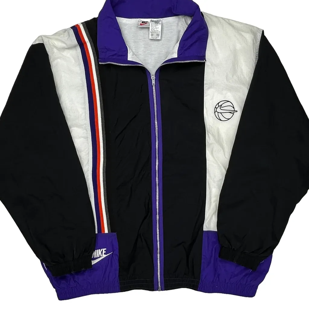 Basketball Nike Striped Windbreaker - 3XL Black Nylon - Image 5