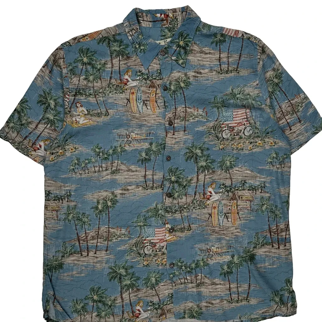Batik Bay Hawaiian Shirt - Large Blue Viscose - Image 5