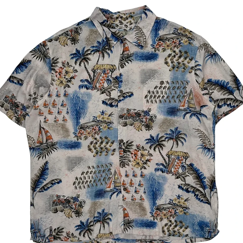 Batik Bay Floral Hawaiian Shirt - XL Multicoloured Viscose - Image 4