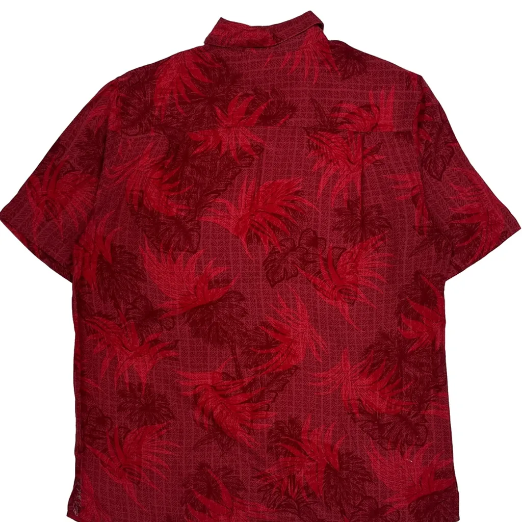 Batik Bay Floral Hawaiian Shirt - Medium Red Viscose - Image 6