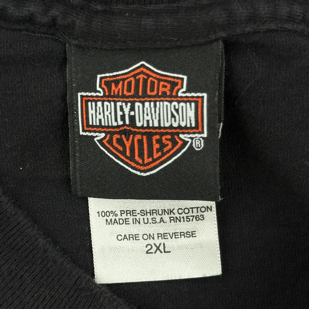 Baton Rouge Louisiana Harley Davidson Graphic T-Shirt - 2XL Black Cotton - Image 3