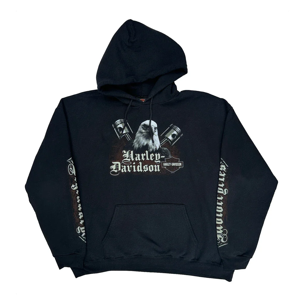 Battlefield Gettysburg Harley Davidson Graphic Hoodie - XL Black Cotton