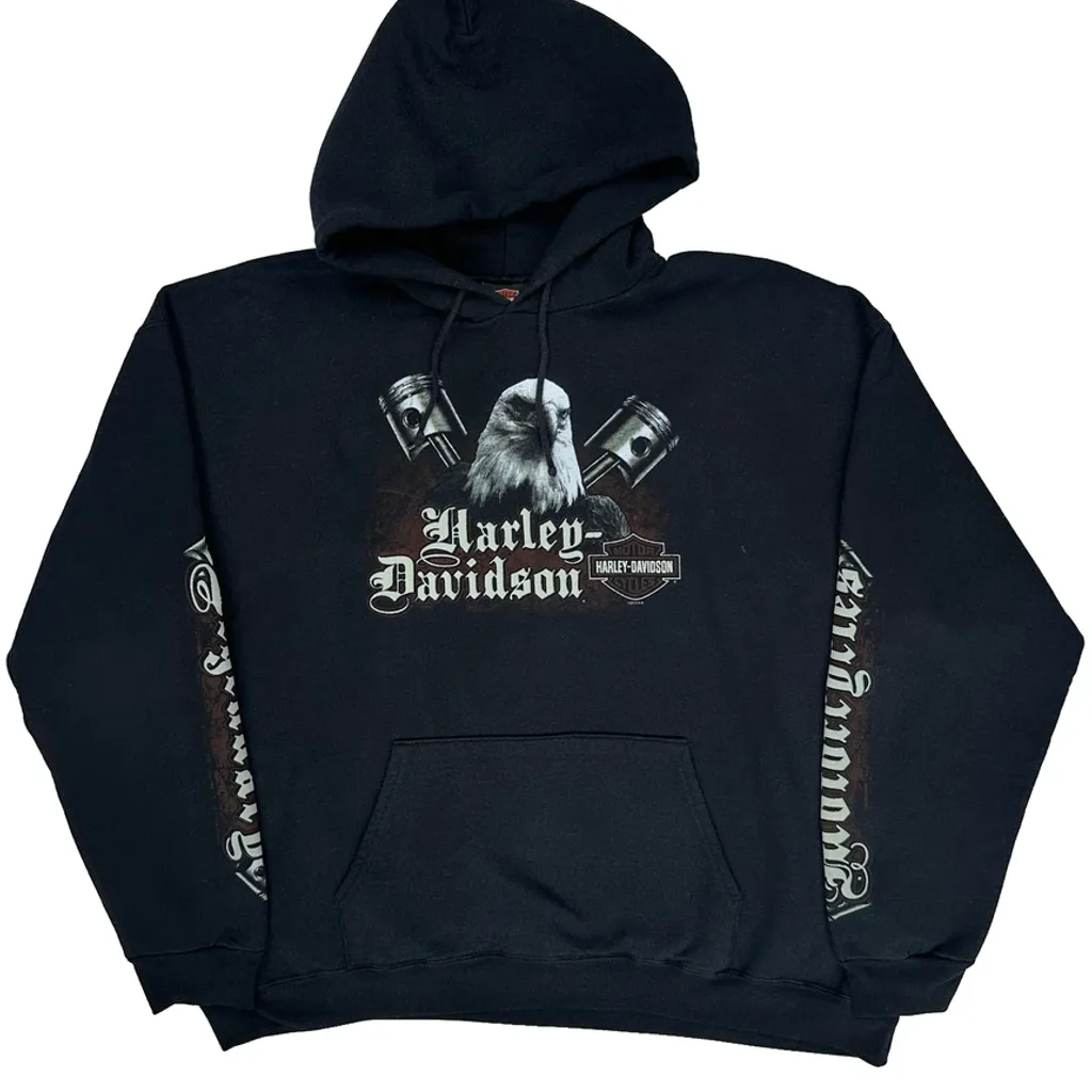 Battlefield Gettysburg Harley Davidson Graphic Hoodie - XL Black Cotton - Image 5