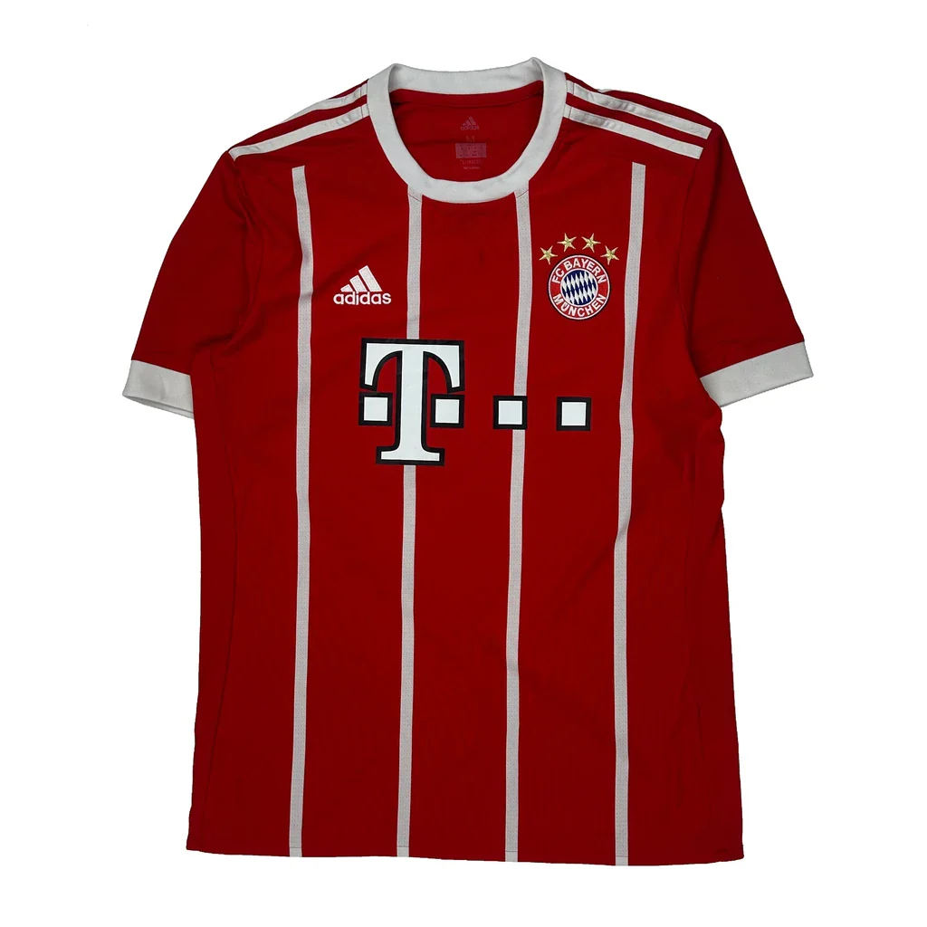 Bayern München Adidas 2017-18 Home Football Shirt - Medium Red Polyester