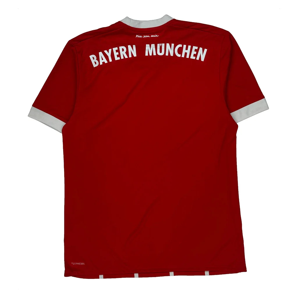 Bayern München Adidas 2017-18 Home Football Shirt - Medium Red Polyester - Image 2