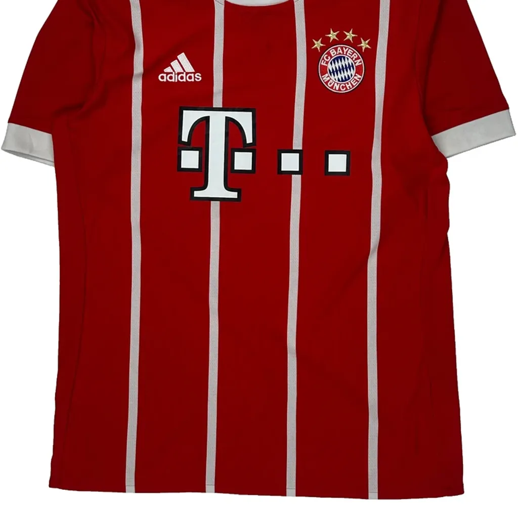 Bayern München Adidas 2017-18 Home Football Shirt - Medium Red Polyester - Image 4