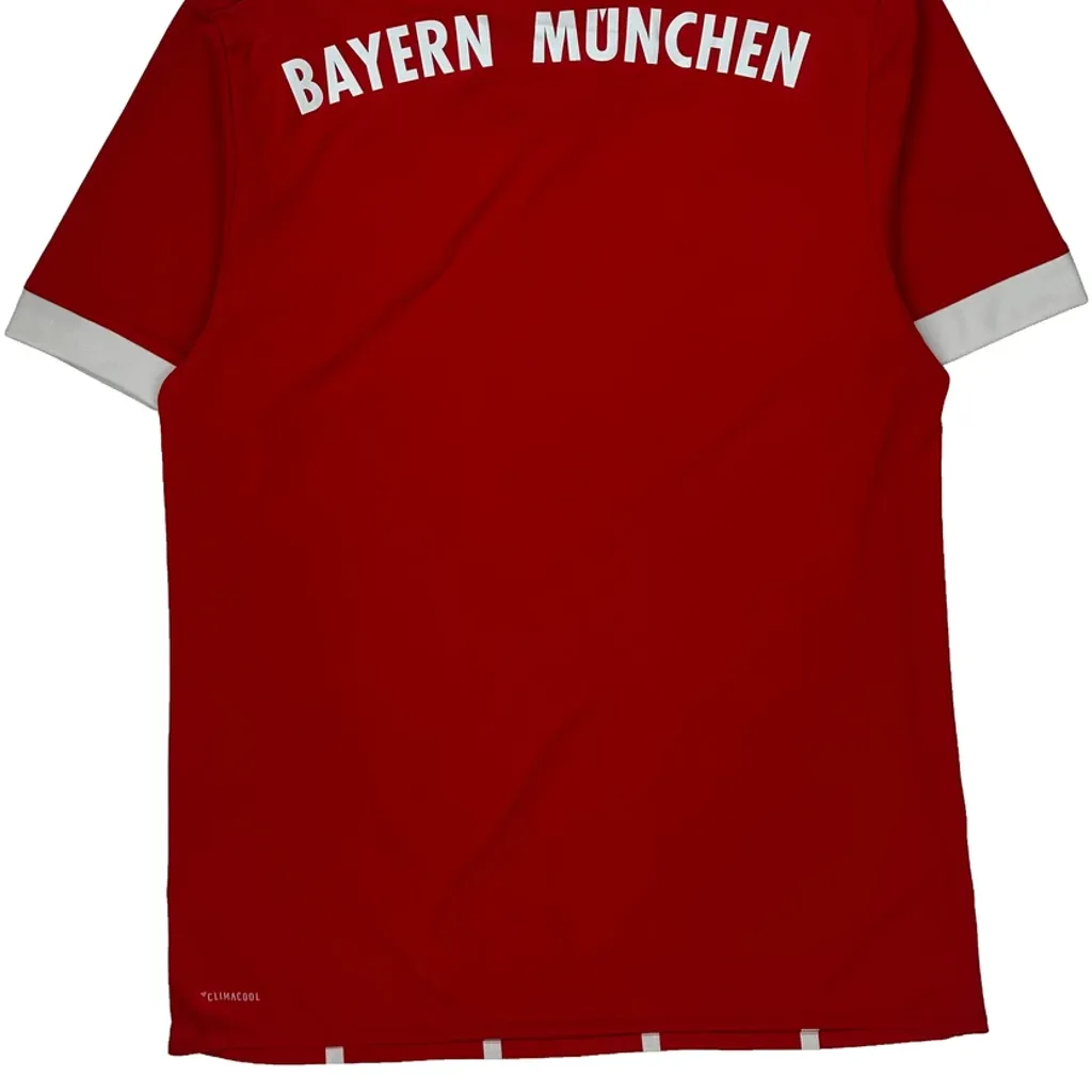 Bayern München Adidas 2017-18 Home Football Shirt - Medium Red Polyester - Image 7