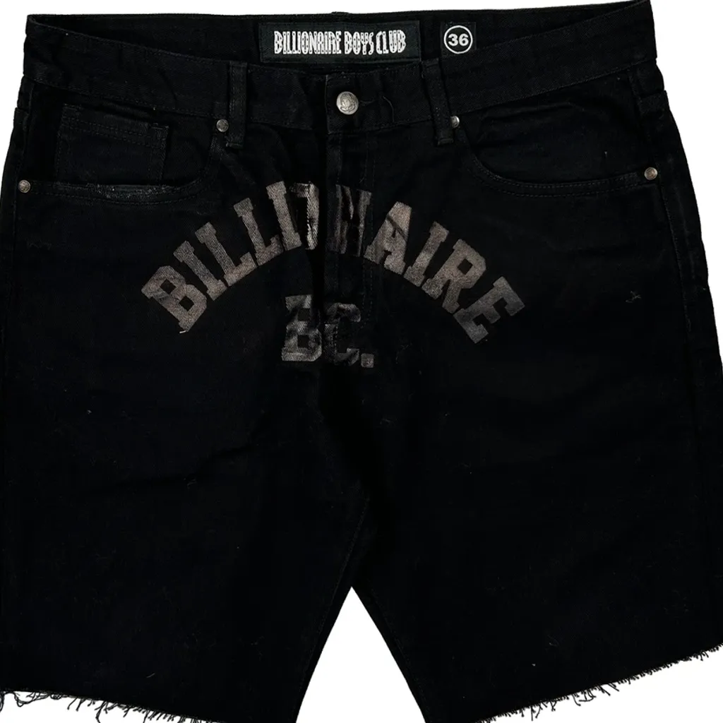 Bbc Billionaire Boys Club Graphic Denim Shorts - 36W 10L Black Cotton - Image 10