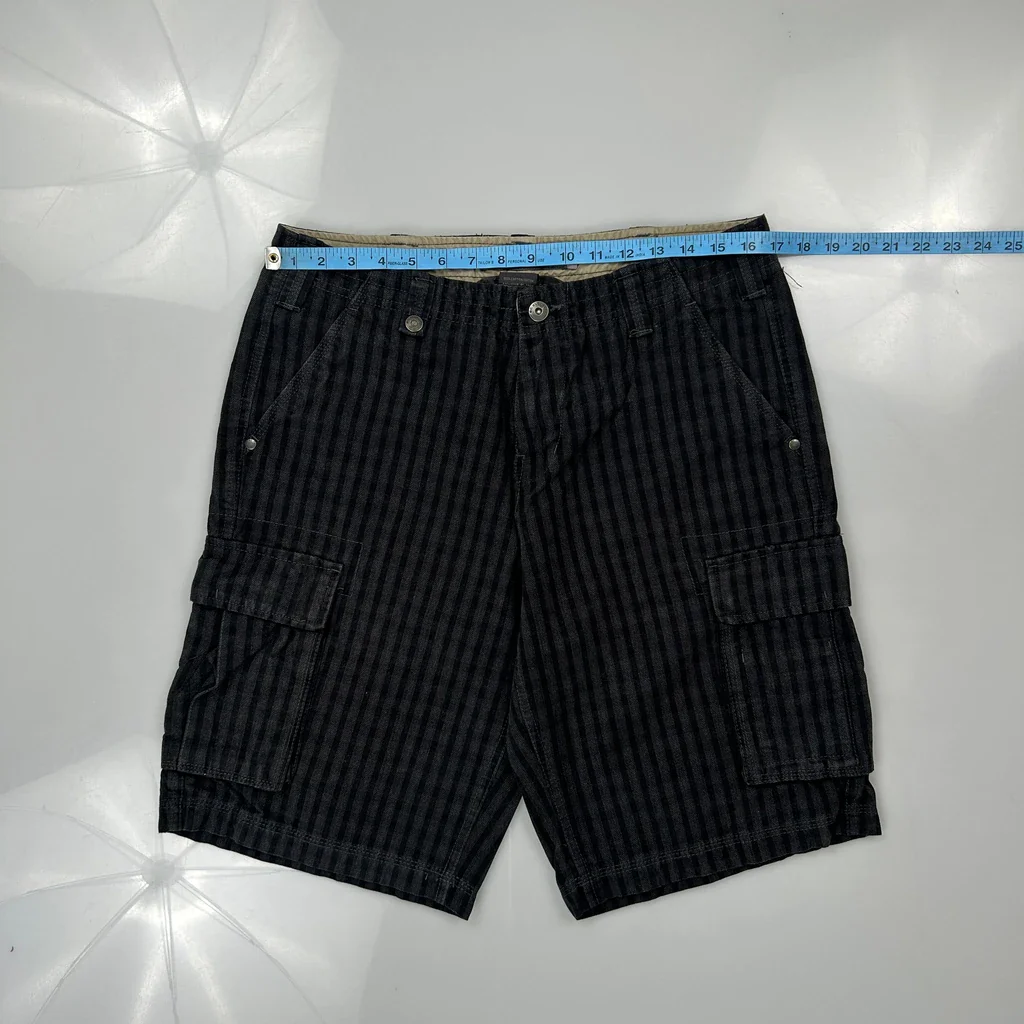 Bc Clothing Striped Cargo Shorts - 34W 12L Black Cotton - Image 3