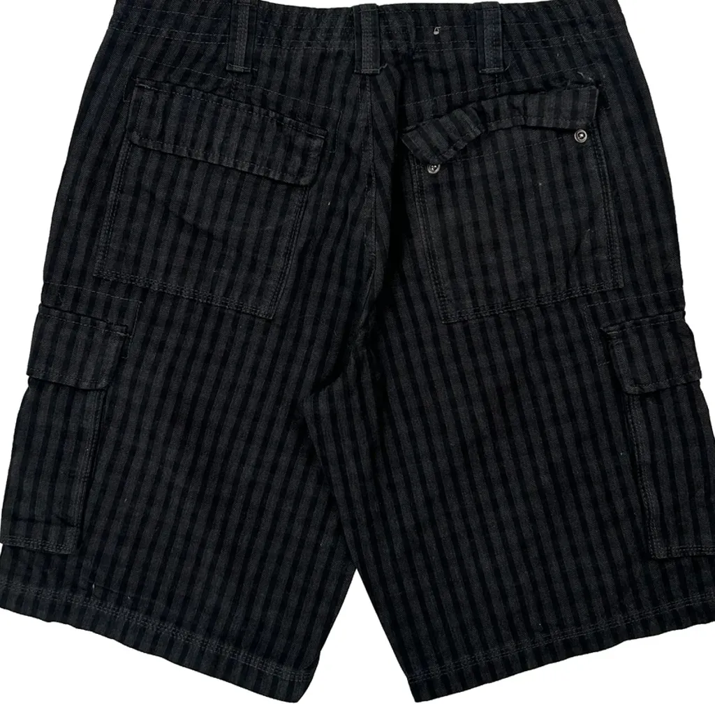 Bc Clothing Striped Cargo Shorts - 34W 12L Black Cotton - Image 7