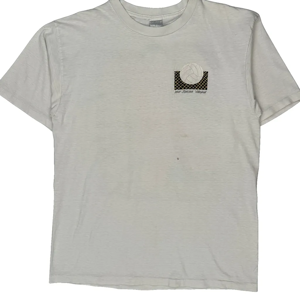 Beach Volleyball Gran Prints T-Shirt - XL White Cotton - Image 5
