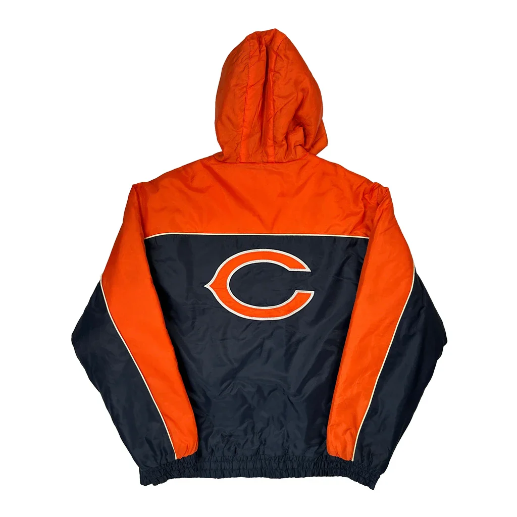 Bears Nfl Football Jacket - Large Orange Nylon - Image 2