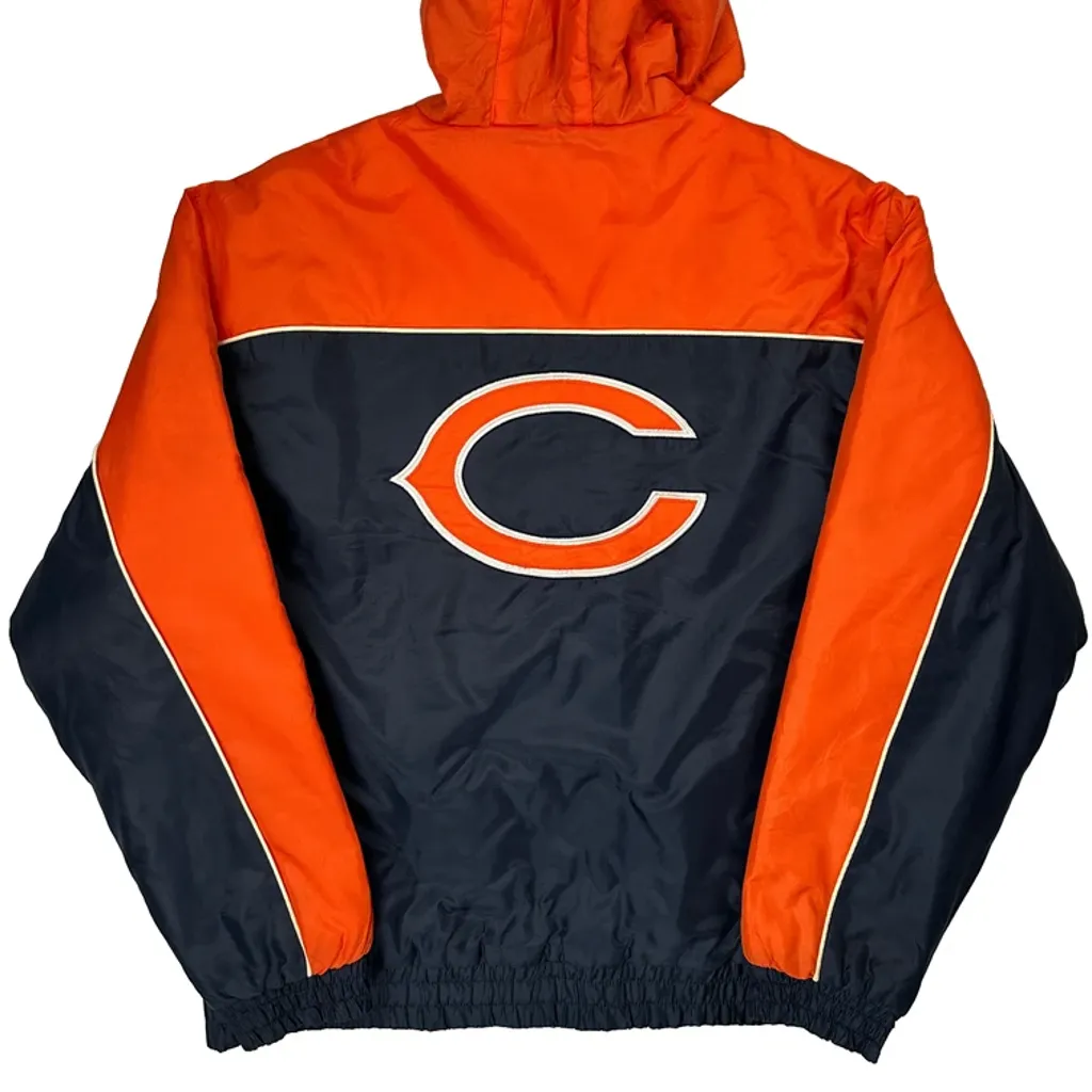 Bears Nfl Football Jacket - Large Orange Nylon - Image 6