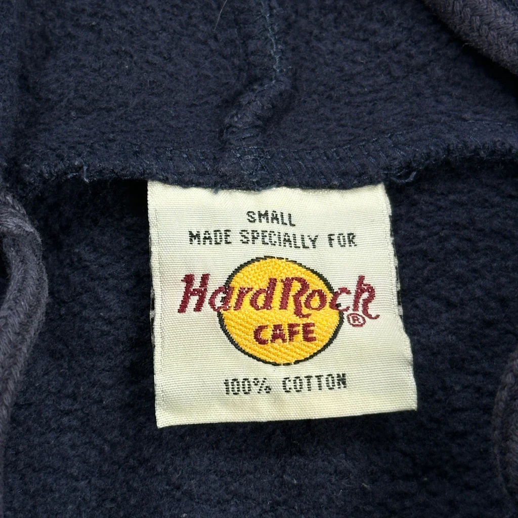 Beijing Hard Rock Cafe Graphic Hoodie - Small Navy Cotton - Image 3