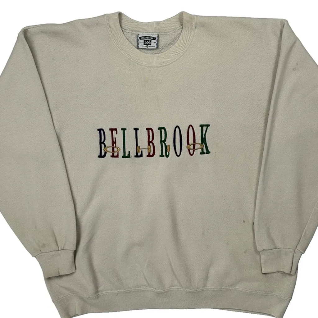 Bellbrook Lee College Sweatshirt - XL Cream Cotton - Image 4