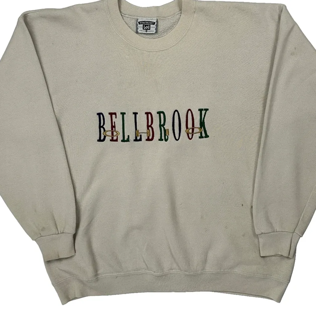 Bellbrook Lee College Sweatshirt - XL Cream Cotton - Image 5