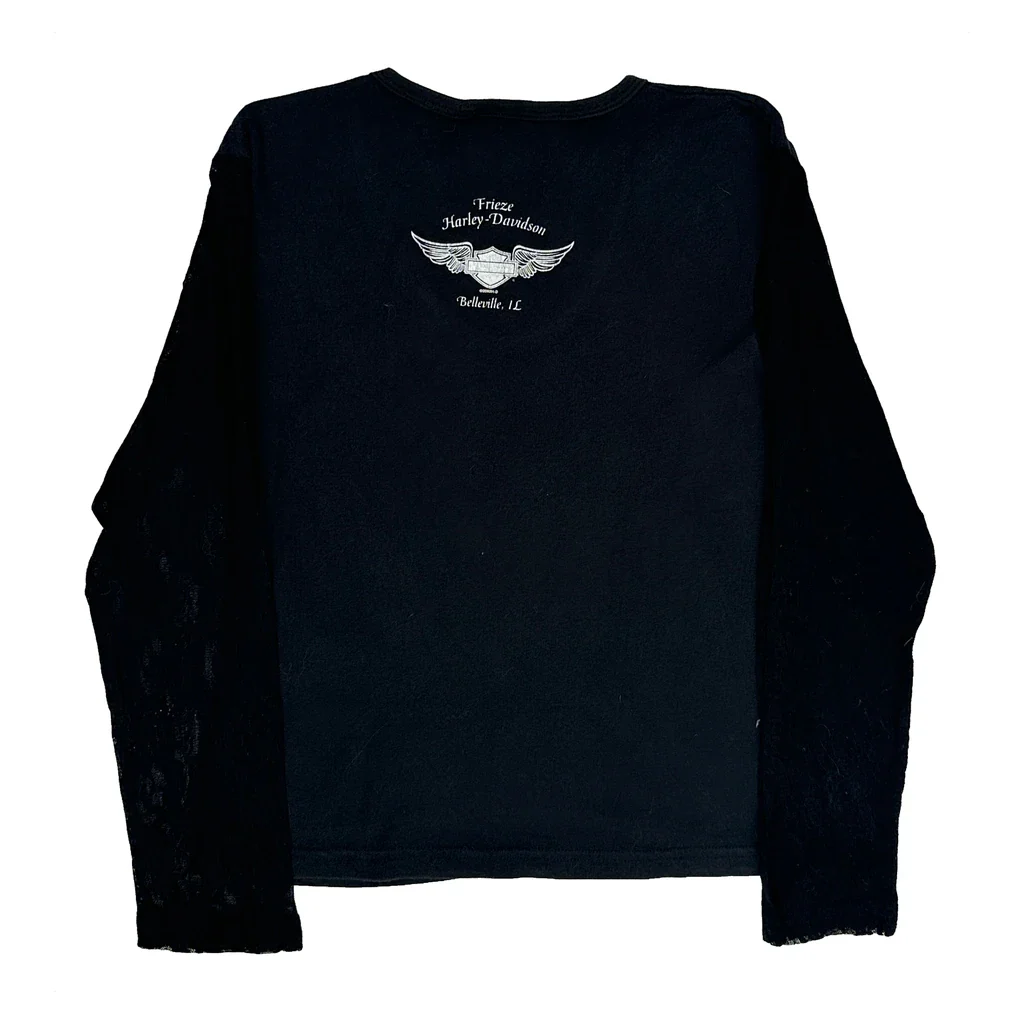 Belleville, Il Harley Davidson Graphic Long Sleeve T-Shirt - Large Black Cotton - Image 2