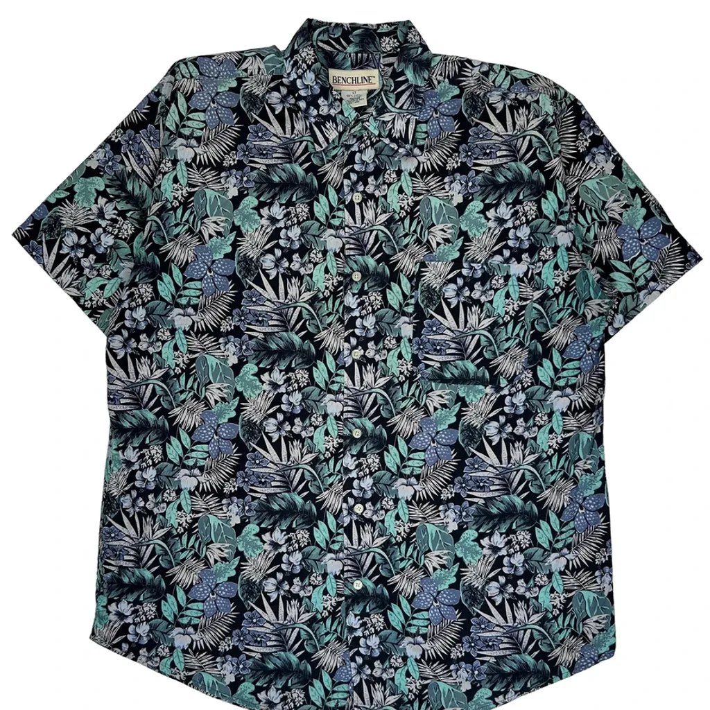 Benchline Tall Hawaiian Shirt - Large Multicoloured Cotton - Image 4