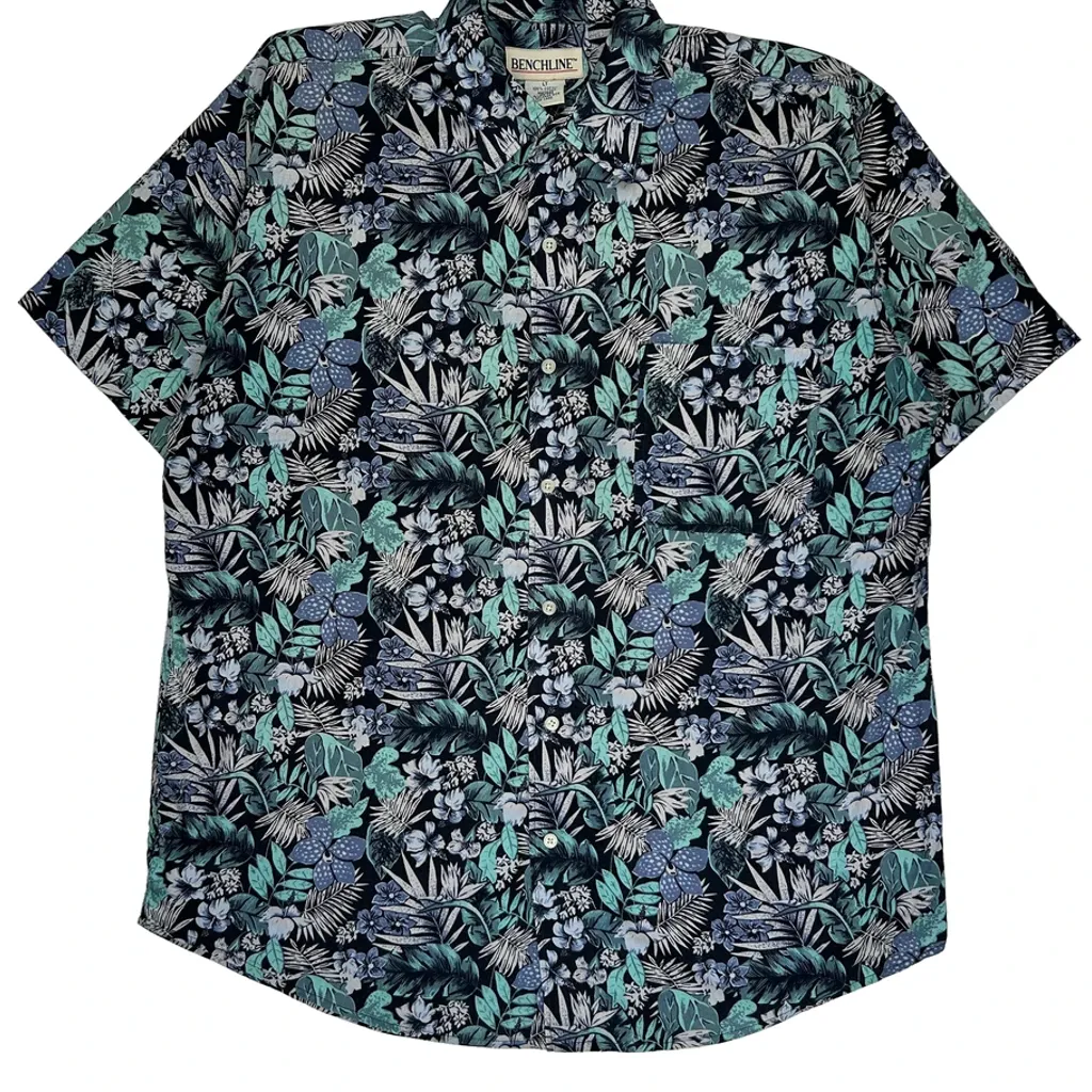 Benchline Tall Hawaiian Shirt - Large Multicoloured Cotton - Image 5