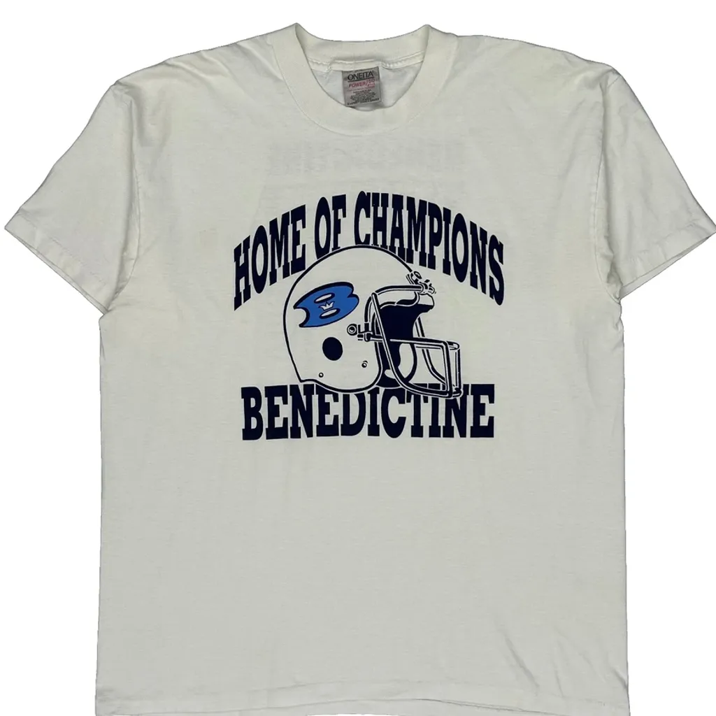 Benedictine Oneita Graphic T-Shirt - XL White Cotton Blend - Image 4