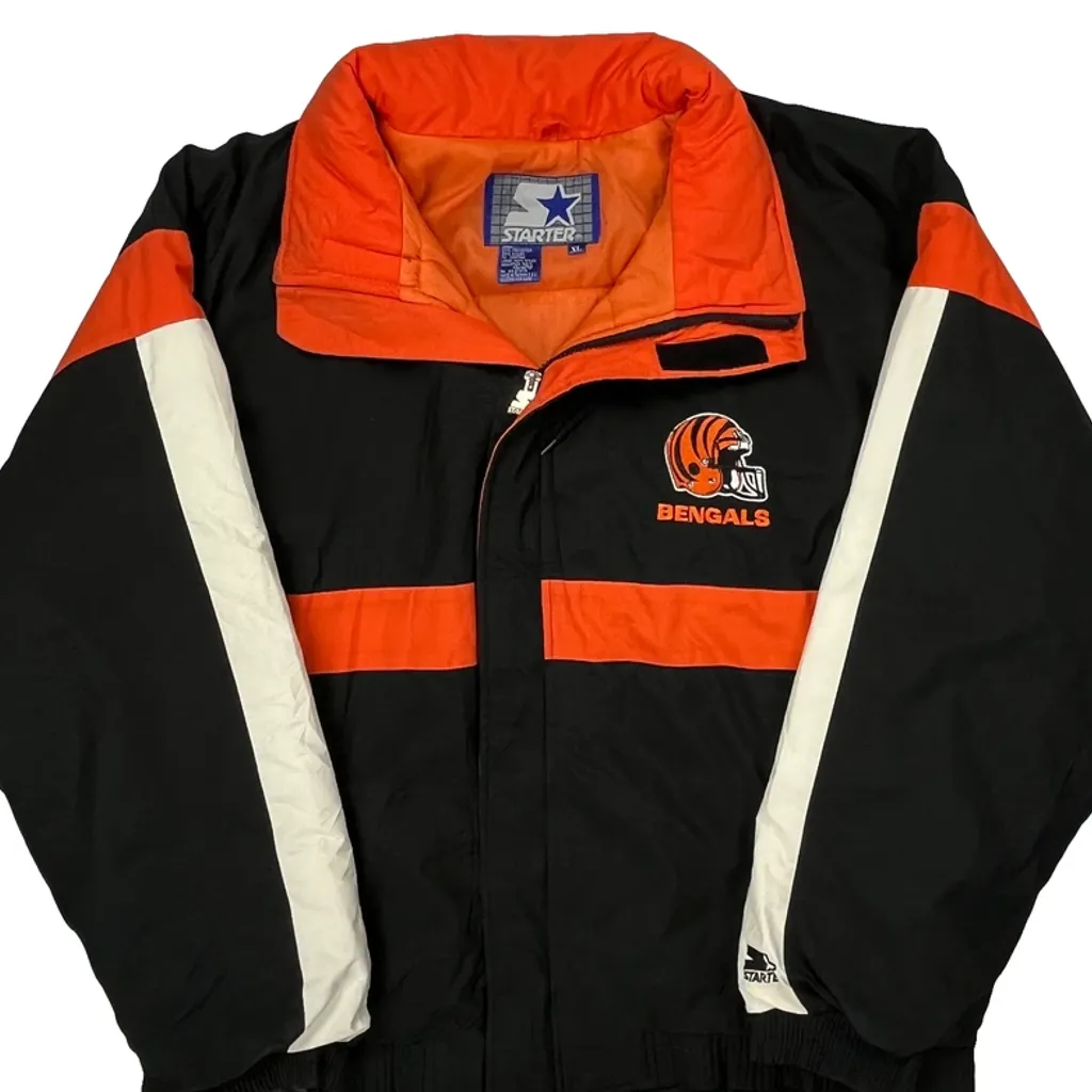 Bengals Starter Football Jacket - XL Black Polyester - Image 4