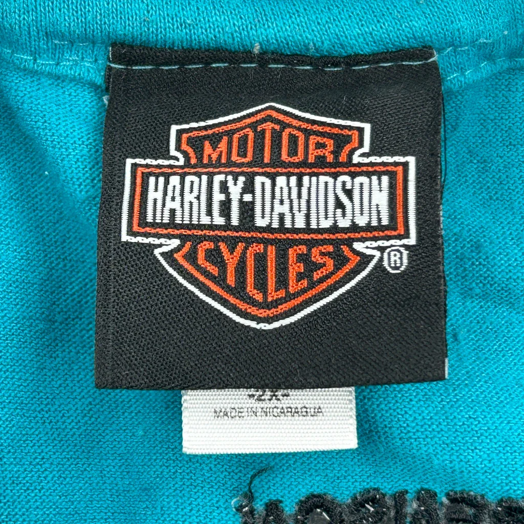 Benson Motorcycles Inc. Harley Davidson Polo Shirt - 2XL Blue Cotton - Image 3