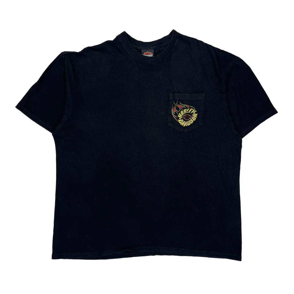 Benson Motorcycles Inc. Harley Davidson Graphic T-Shirt - 2XL Black Cotton