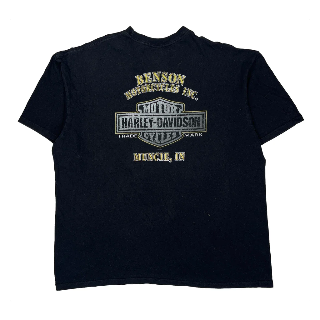 Benson Motorcycles Inc. Harley Davidson Graphic T-Shirt - 2XL Black Cotton - Image 2